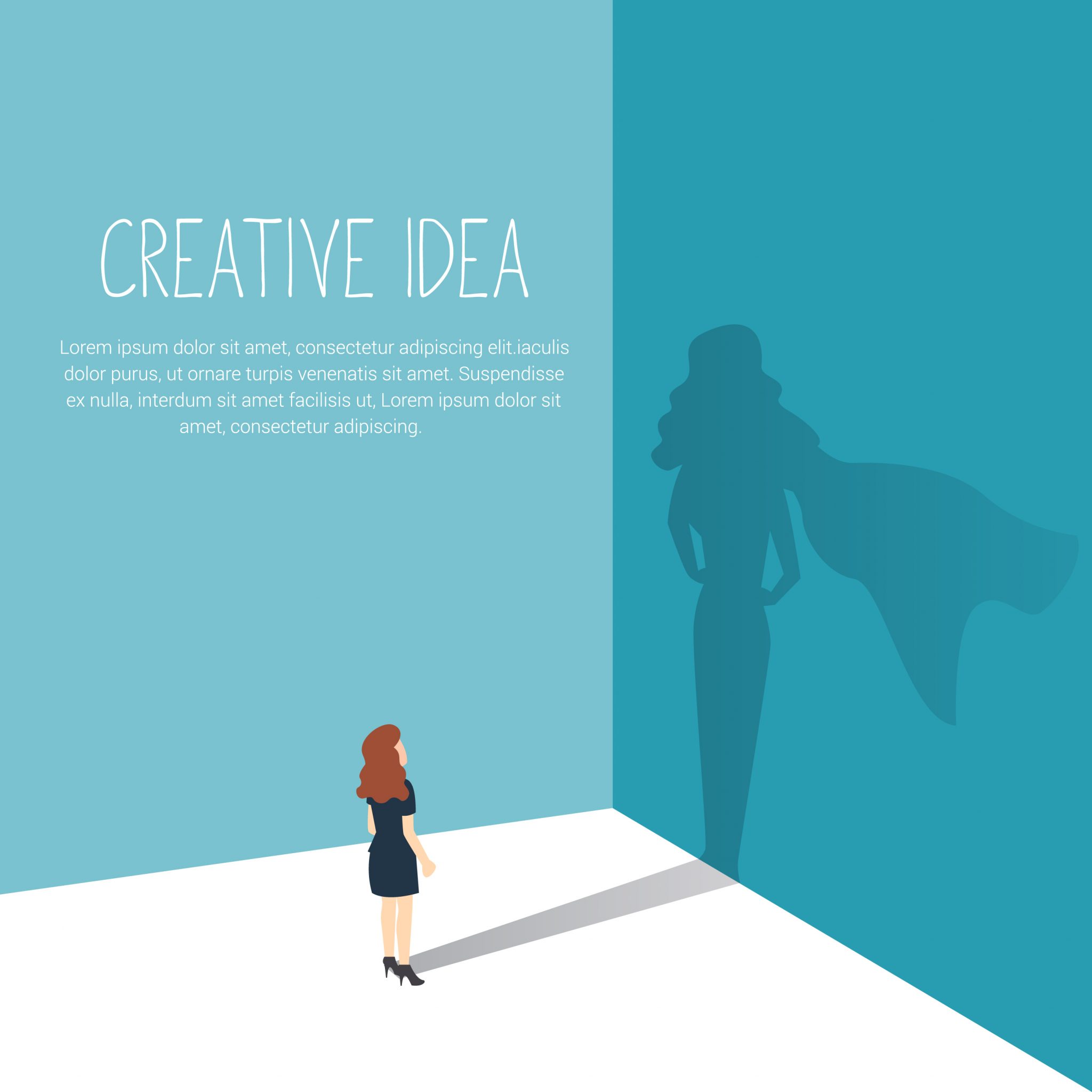 2048x2048 Businesswoman With Superhero Shadow Vector Concept Business