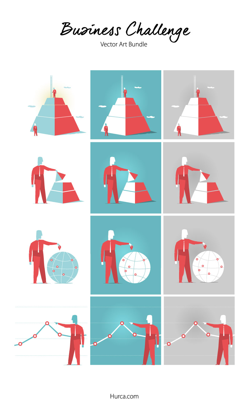 800x1328 Business Challenge Vector Bundle