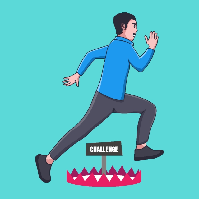 640x640 Businessman Run And Jump Over The Challenge, Businessman, Success