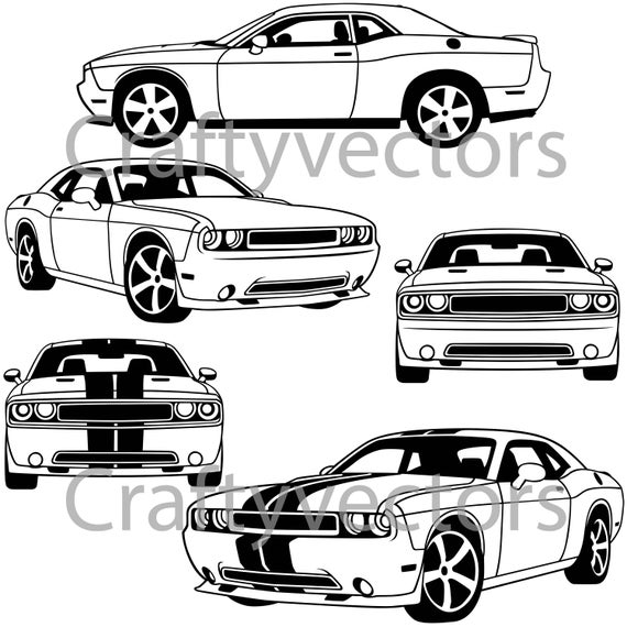 570x570 Dodge Challenger Vector Etsy