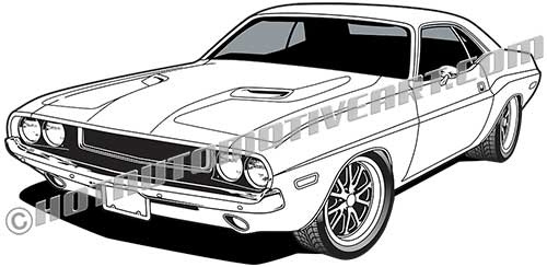 500x244 Dodge Challenger Muscle Car Vector Clip Art