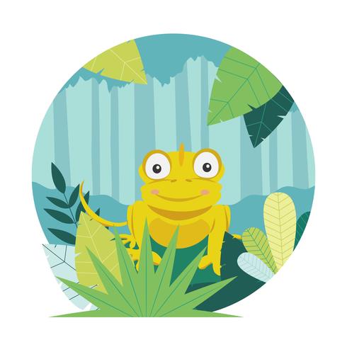 490x490 Cartoon Chameleon Vector Stock Images