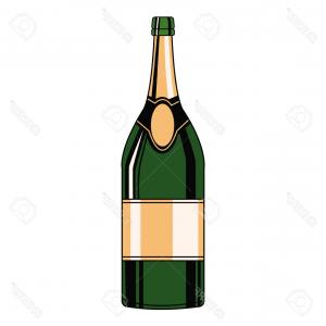 300x300 Photostock Vector Champagne Bottle Pop Art Icon Vector