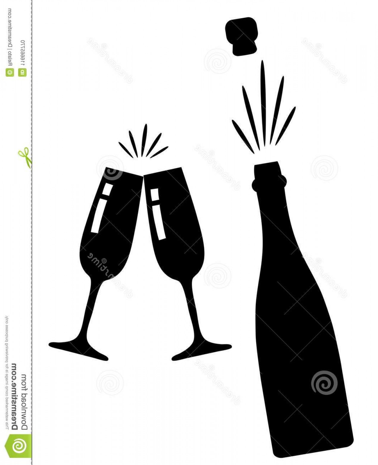 1269x1560 Vector Champagne Bottle Explosion Glasses Illustration Cheering