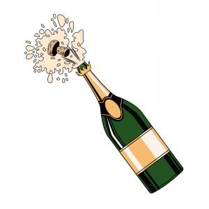 300x300 Champagne Bottle Open Pop Art Vector Catchsplace