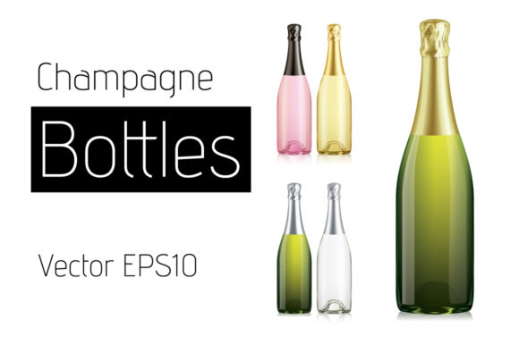 Vector Champagne Bottles Graphic 580x386 Vector Champagne Bottles Graphic