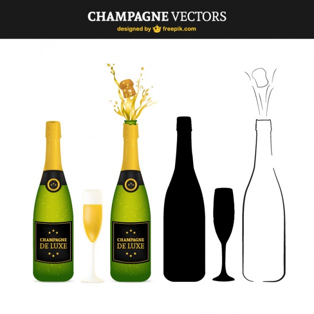 Champagne Bottles For Celebration Free Vector 626x626 Champagne Bottles For Celebration Free Vector