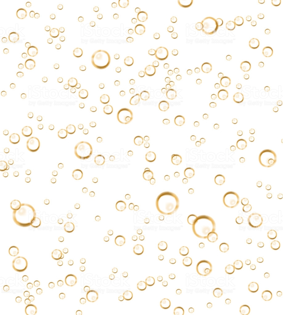 Пузырьки шампанского на прозрачном фоне