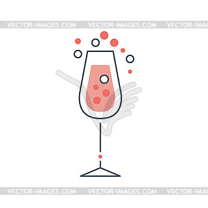 300x300 Glass Of Champagne Or Sparkling Wine With Bubbles