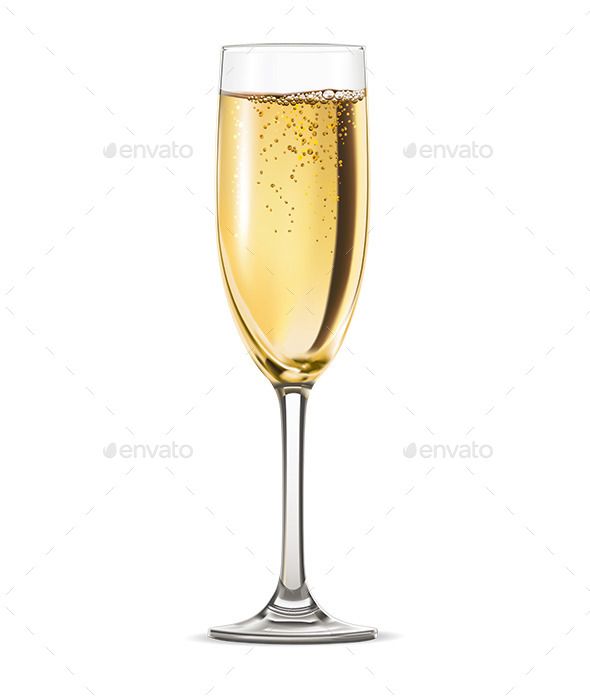 Glass Of Champagne Isolated On White Background Vector 590x700 Glass Of Champagne Isolated On White Background Vector