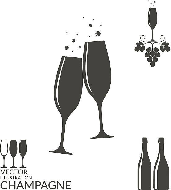 Champagne Glasses Black And White Clipart 551x612 Champagne Glasses Black And White Clipart