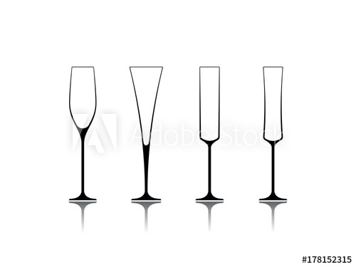 Champagne Glasses Silhouette Vector 500x375 Champagne Glasses Silhouette Vector