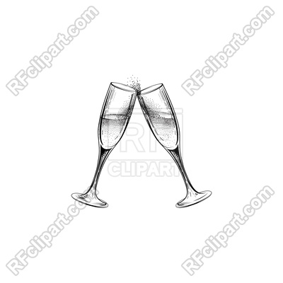 Two Champagne Glasses Vector Image Of Food And Beverages 400x400 Two Champagne Glasses Vector Image Of Food And Beverages
