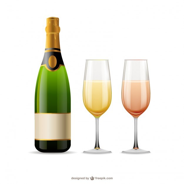 Champagne Bottle And Glasses Free Vector 626x626 Champagne Bottle And Glasses Free Vector