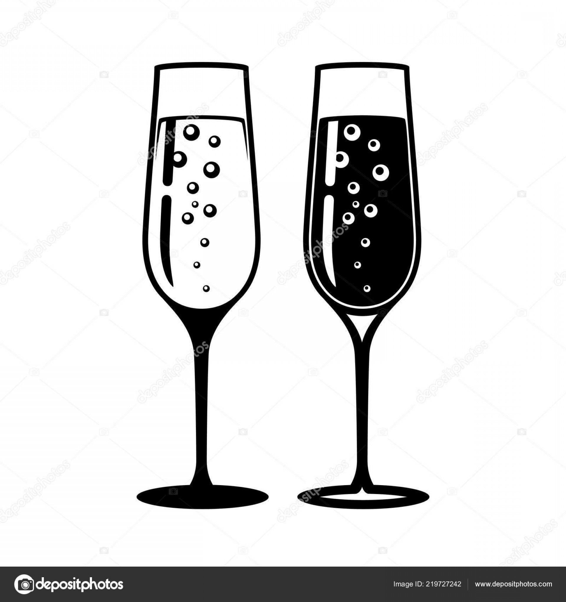 Champagne Glass Silhouette Vector at Vectorified.com | Collection of ...