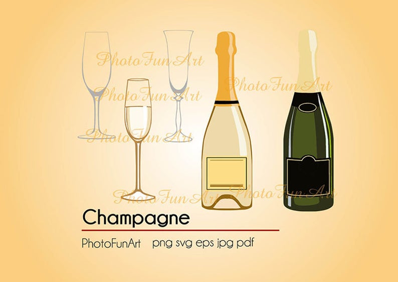 794x562 Champane Clipart Champagne Glasses Vector Graphic Art Etsy