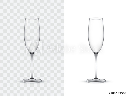 500x375 Realistic Wine Glasses, Champagne Flute, Vector Illustration