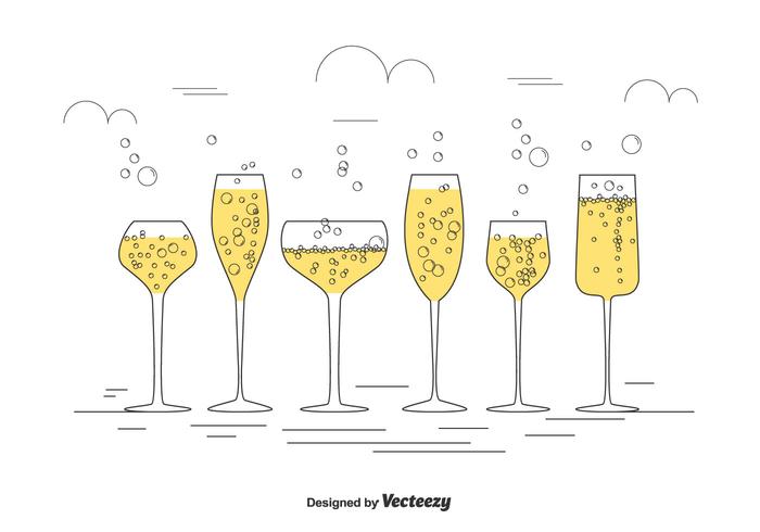 700x490 Champagne Glasses Vector Set
