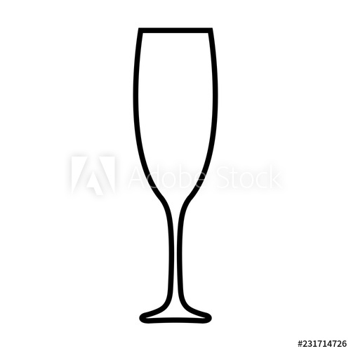 500x500 Champagne Glass Line Icon Champagne Or Sparkling Wine In Tall