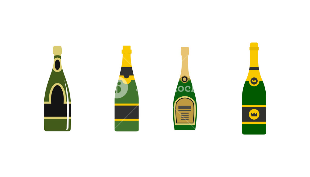 1000x571 Champagne Icon Set Flat Set Of Champagne Vector Icons For Web
