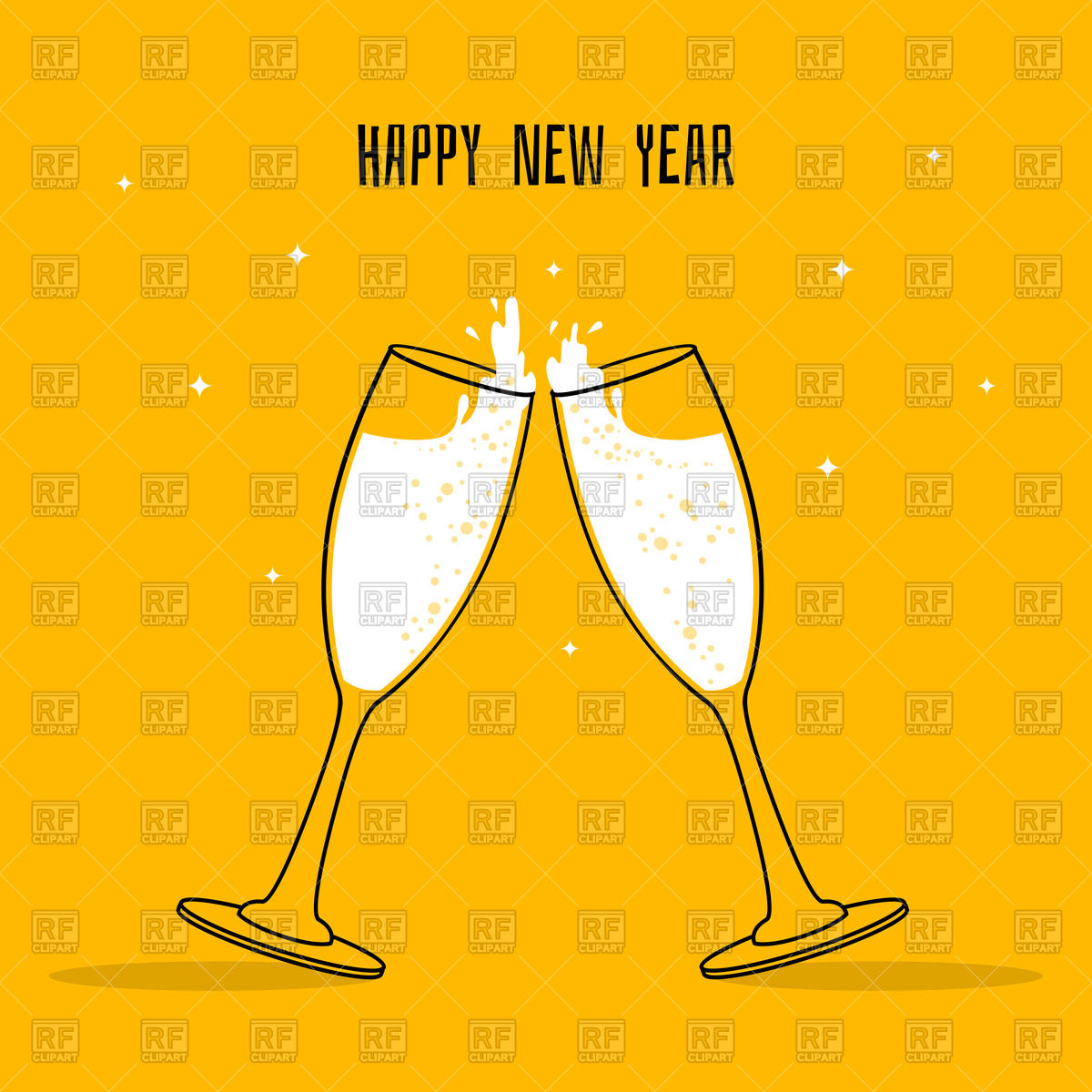 1200x1200 Orange Happy New Year Card