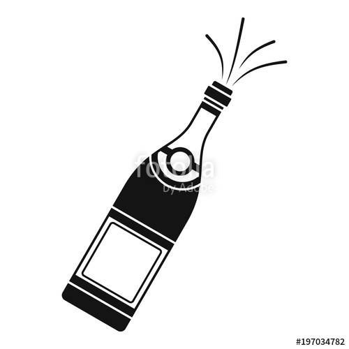 500x500 Bottle Of Champagne Icon Simple Illustration Of Bottle