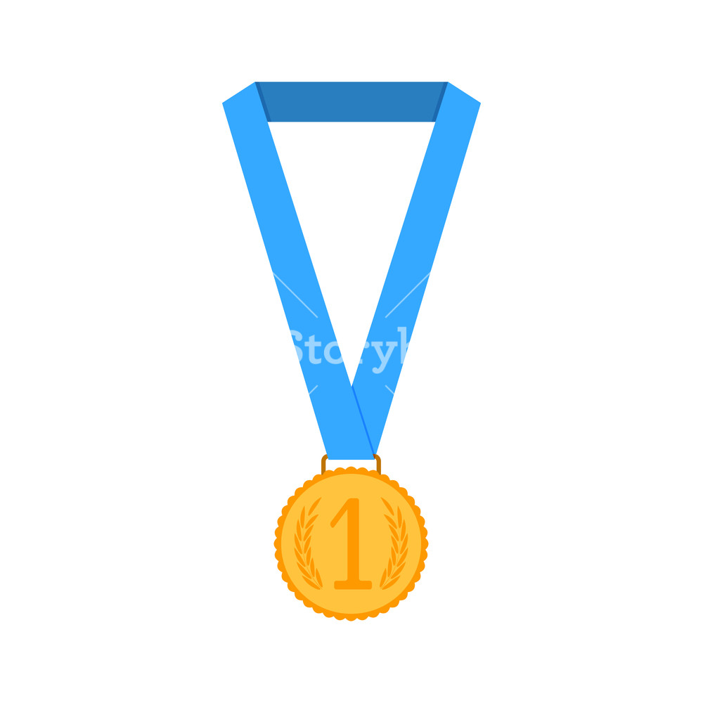 1000x1000 Golden Medal With Ribbon Isolated Award Ribbon, Golden Prize