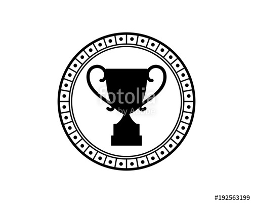 500x400 Classic Circle With Trophy For Champion Of The Tournament Symbol
