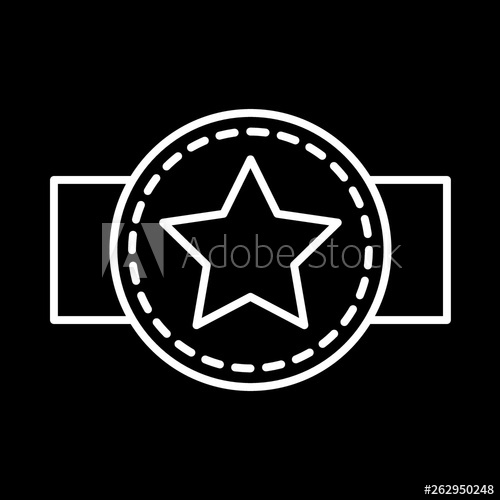 500x500 Championship Belt Line Icon Vector Illustration Isolated On Black