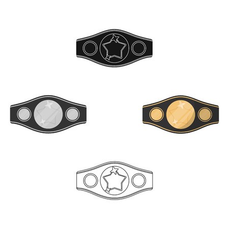 450x450 Boxing Championship Belt Icon In Combo Style Isolated On White
