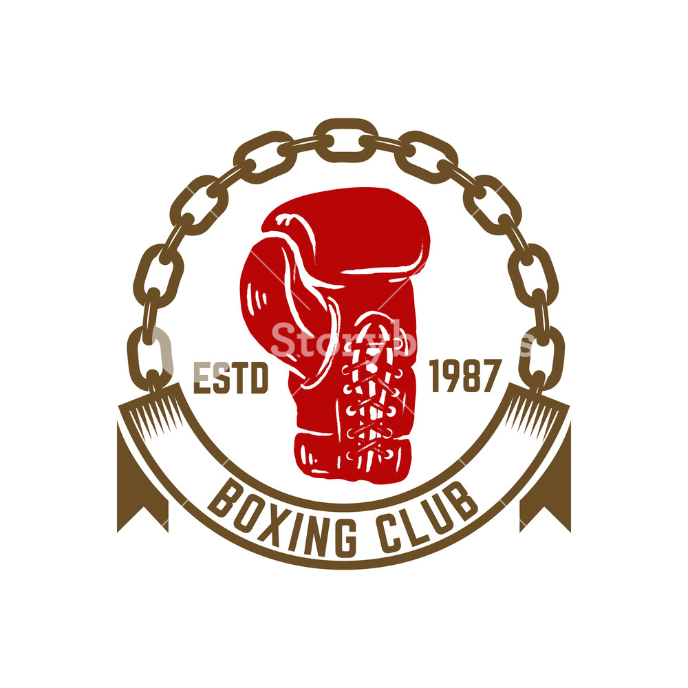 1000x1000 Champion Boxing Club Emblem Template With Boxer Glove Design