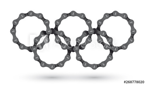 500x294 Vector Realistic Olympic Rings From Bike Chain Isolated On White