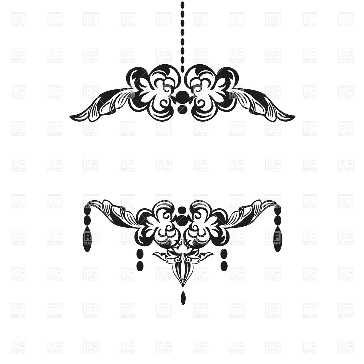 1200x1200 Black Vintage Chandelier Silhouette Vector Image Of Borders
