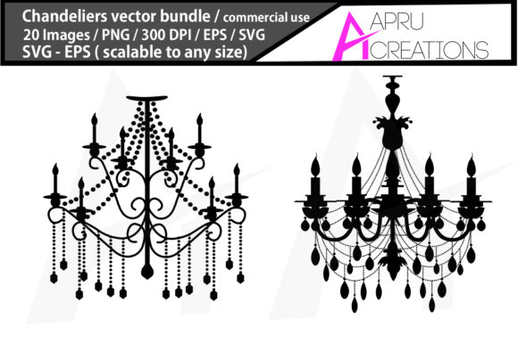 580x386 Chandeliers Silhouette Graphic