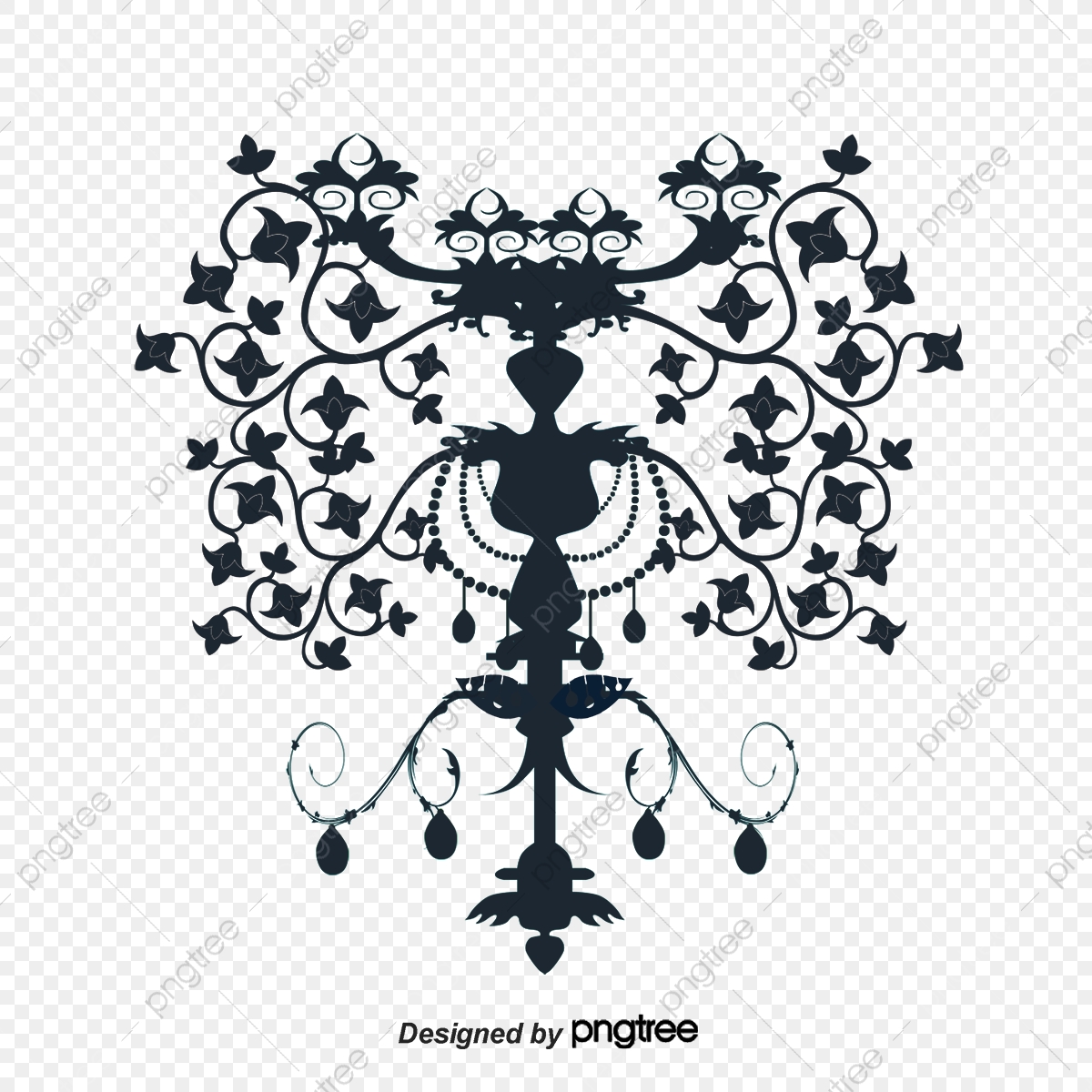 1200x1200 Classical Chandelier Silhouette Vector Material, Silhouette Vector