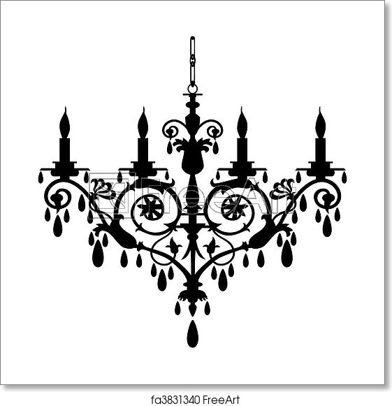 561x581 Free Art Print Of Chandelier Vector Illustration Baroque
