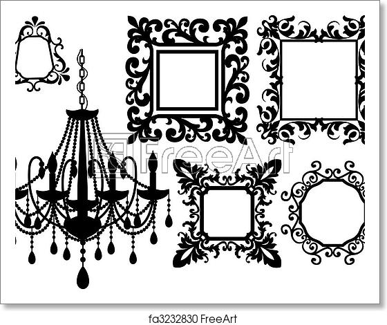 560x470 Free Art Print Of Picture Frames And Chandelier Antique Picture