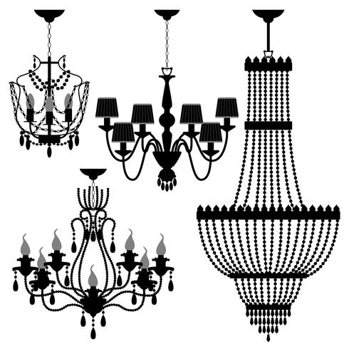 490x490 Chandelier Black Silhouette