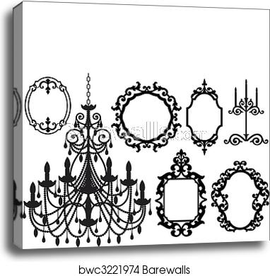382x390 Picture Frames And Chandelier, Canvas Print Barewalls Posters