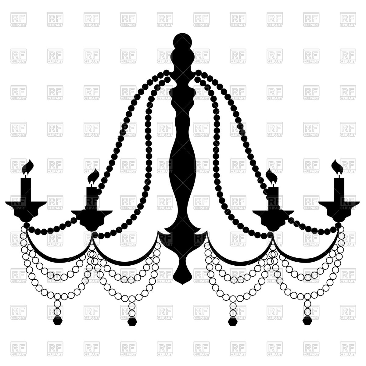 1200x1200 Retro Cryctal Chandelier With Candles Vector Image Of Objects