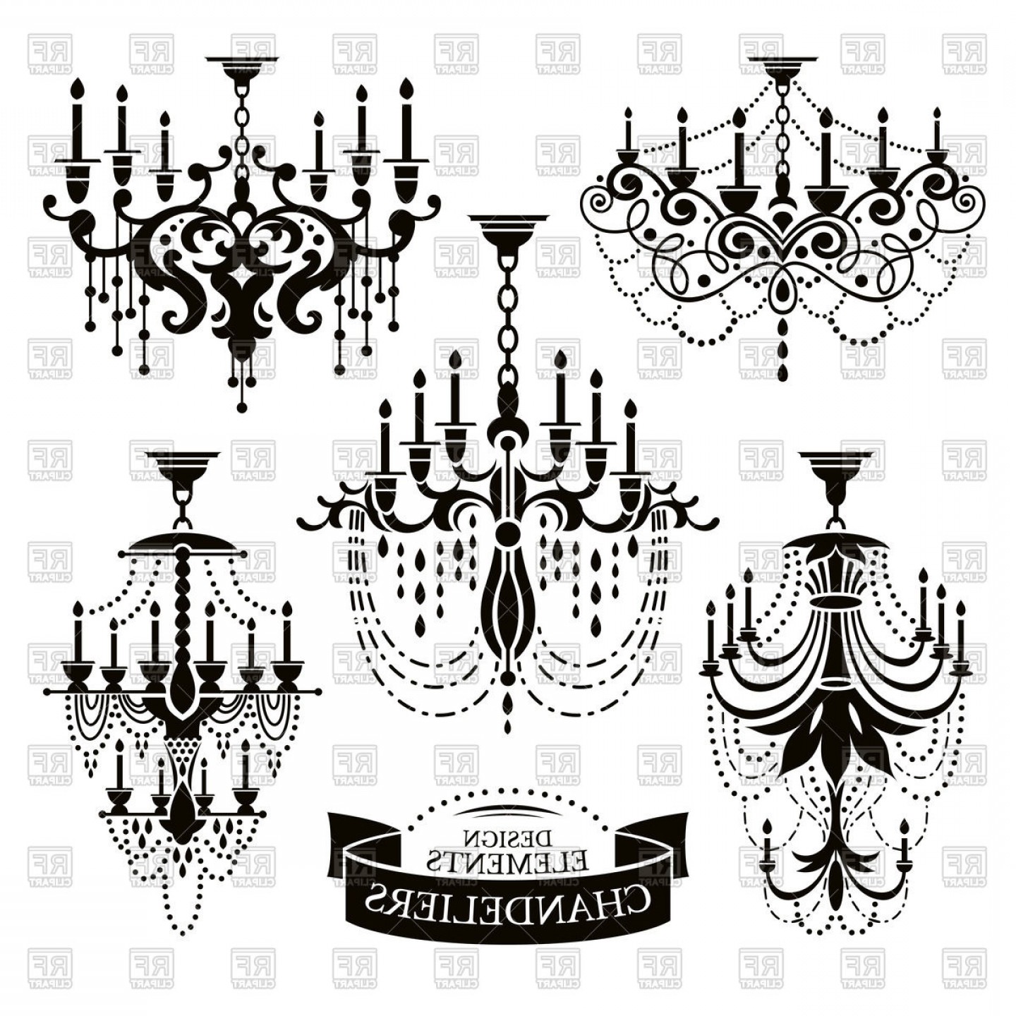 1440x1440 Vector Silver Chandelier Hoodamath