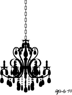 278x368 Ornate Chandelier Vector Silhouette Set Silhouette