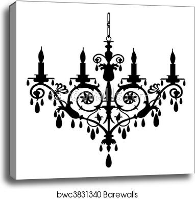 382x390 Chandelier Vector Illustration, Canvas Print Barewalls Posters