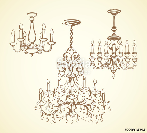 500x452 Chandelier Vector Drawing Stock Image And Royalty Free Vector