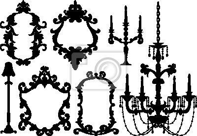 400x277 Antique Picture Frames And Crystal Chandelier, Vector Nordamerika