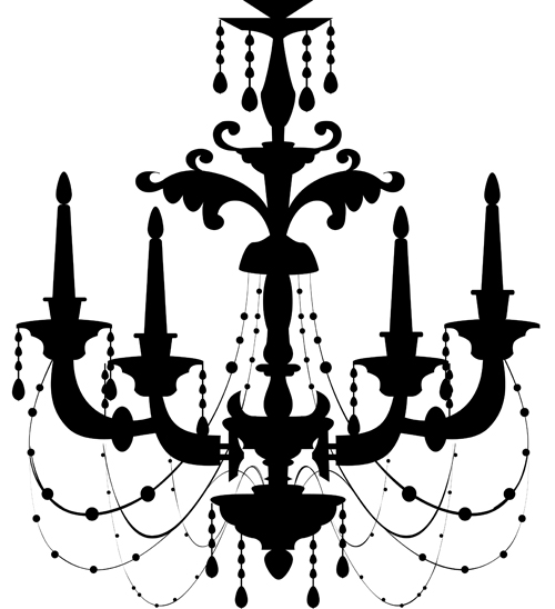 500x548 Ornate Chandelier Vector Silhouette Set Free Download
