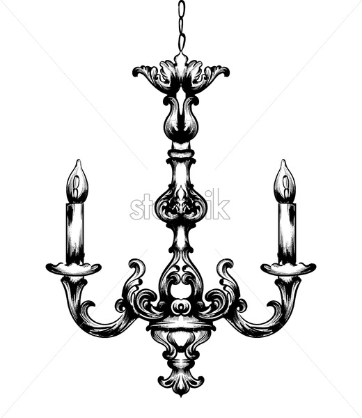 520x600 Baroque Chandelier Vector French Luxury Rich Intricate Ornaments