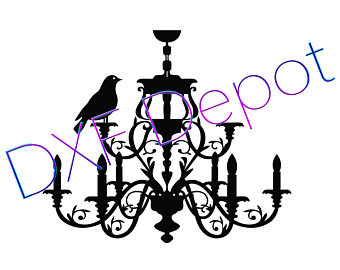 340x270 Chandelier Silhouette Clipart Chandelier Vector Hand Drawing