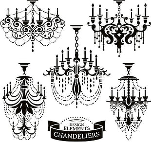 Ornate Chandelier Vector Silhouette Set Free Graphics 310x292 Ornate Chandelier Vector Silhouette Set Free Graphics