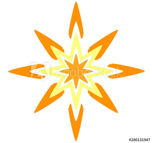 500x470 Abstract Vector Pointed Compass Chaos Symbol Sun Flower Star
